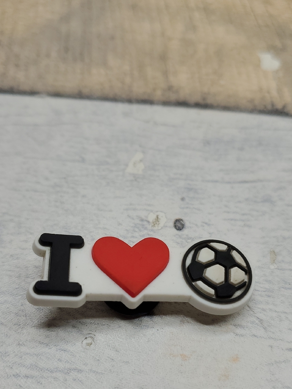 I Love Soccer Shoe Charm